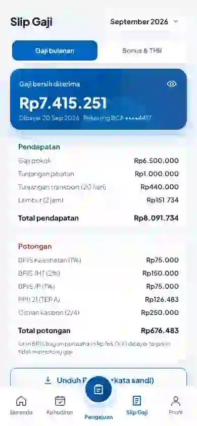 Layar slip gaji